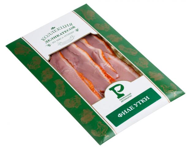 Филе грудки утки варено-копченое Раменский Деликатес нарезка 150 г 225₽