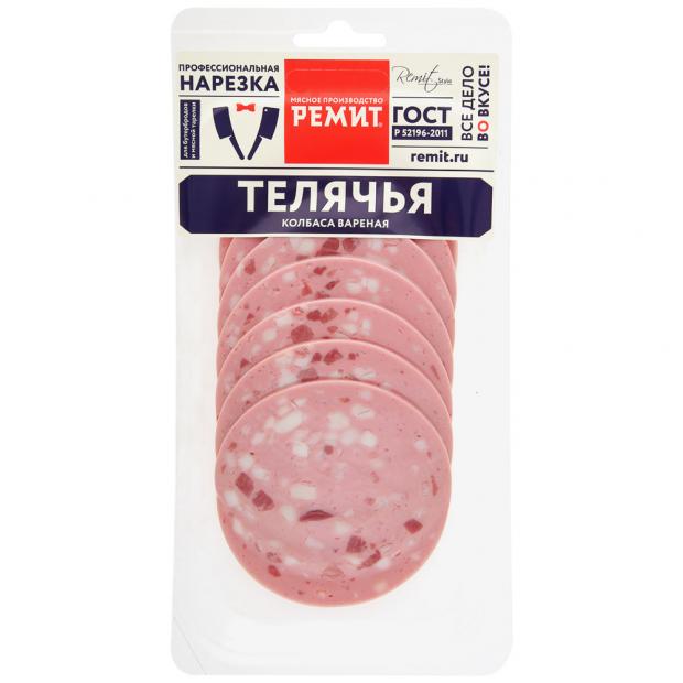 Колбаса вареная Ремит Телячья ГОСТ нарезка 150 г 148₽