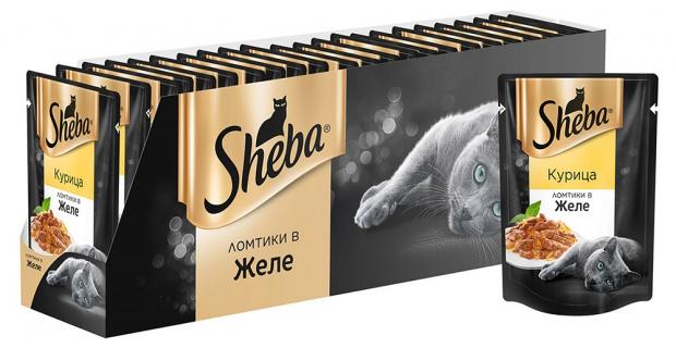 

Корм для кошек Sheba курица в желе, 85 г
