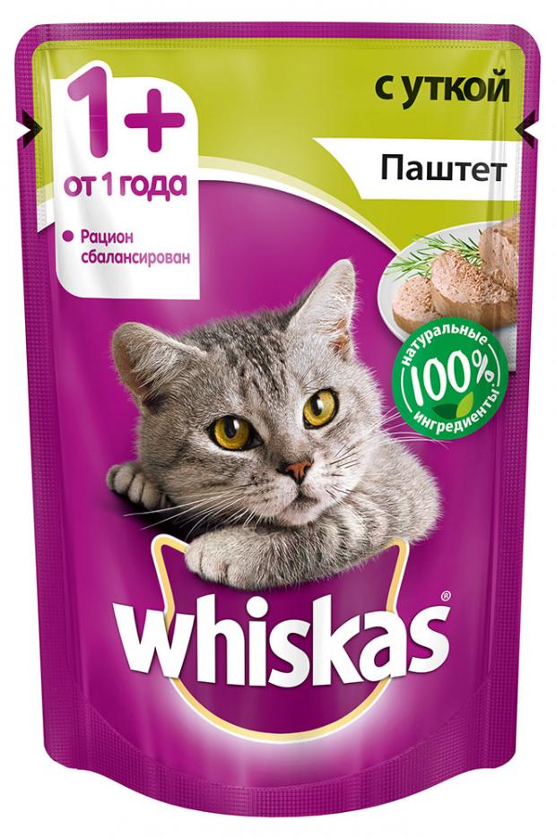 Корм для кошек Whiskas паштет с уткой 85 г 21₽