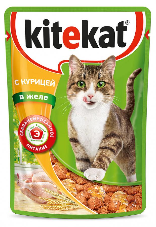 Корм для кошек Kitekat курица в желе 85 г 12₽