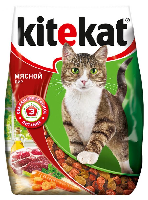 Сухой корм для кошек Kitekat Мясной пир 350 г 64₽