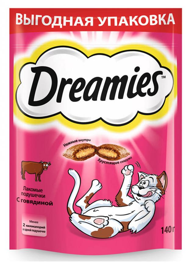 Лакомство для кошек Dreamies подушечки с говядиной 140 г 115₽