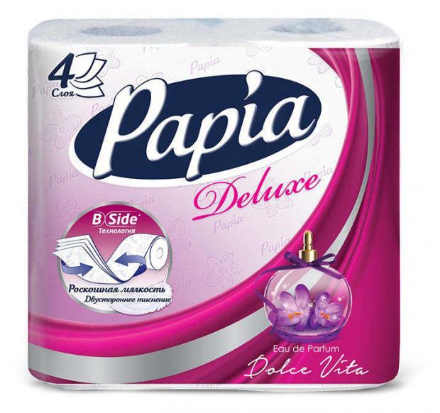Туалетная бумага Papia Dolce Vita 4 слоя 4 рулона 142₽