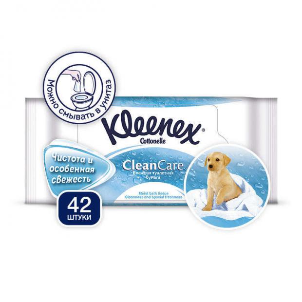 Влажная туалетная бумага Kleenex, сменный блок, 42 шт