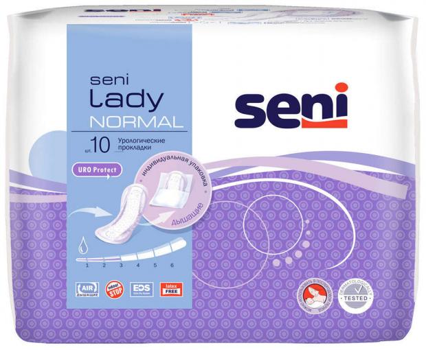 Прокладки урологические для взрослых Seni Normal Lady 10 шт 91₽
