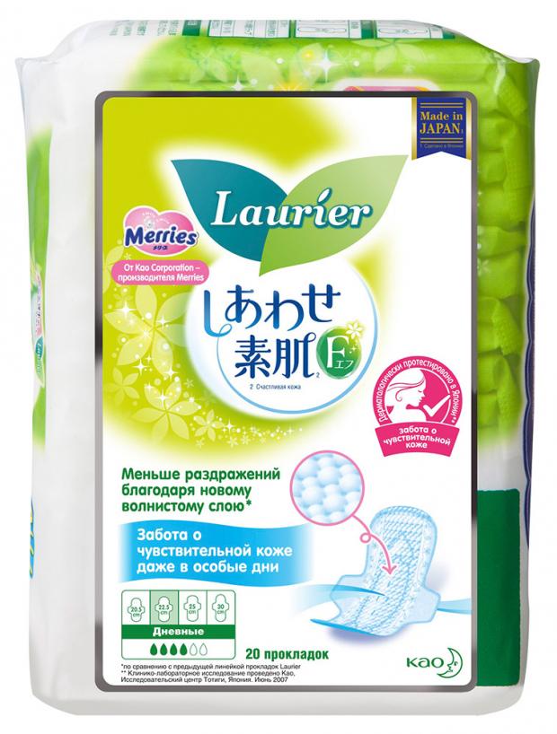 Прокладки гигиенические Laurier F супертонкие гигиенические с крылышками 225 см 20 шт 398₽