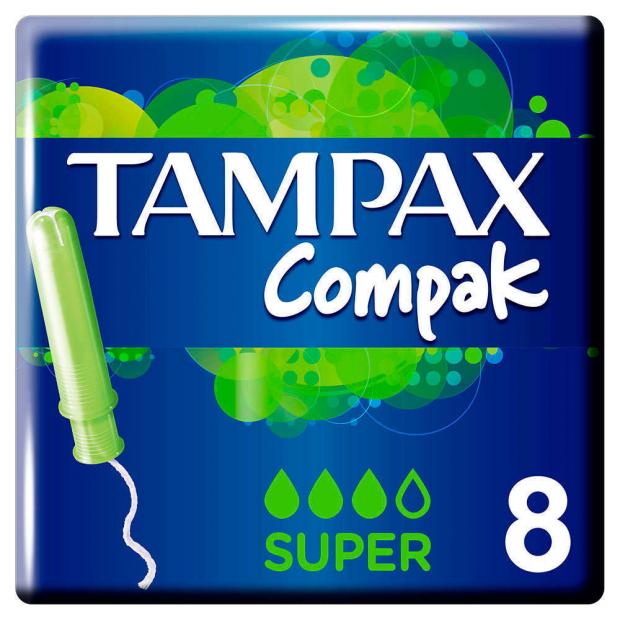 

Тампоны гигиенические Tampax Compak Super Single с аппликатором, 8 шт