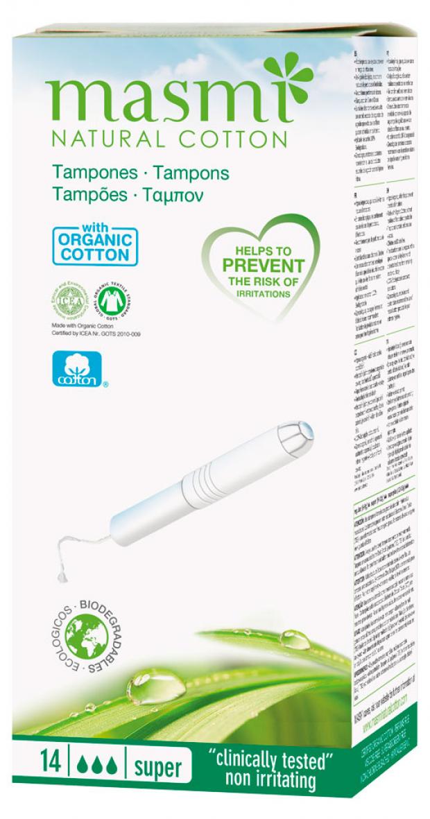 Тампоны гигиенические Masmi Natural Cotton Super с аппликатором 14 шт 394₽