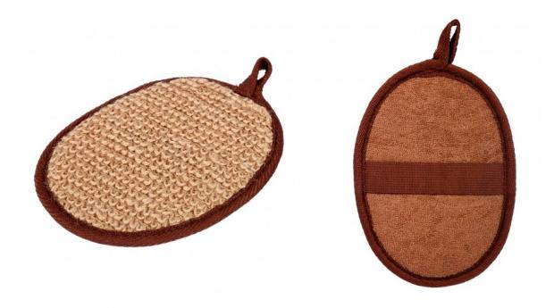 Мочалка Банные штучки овальная с хлопком 1 шт 77₽