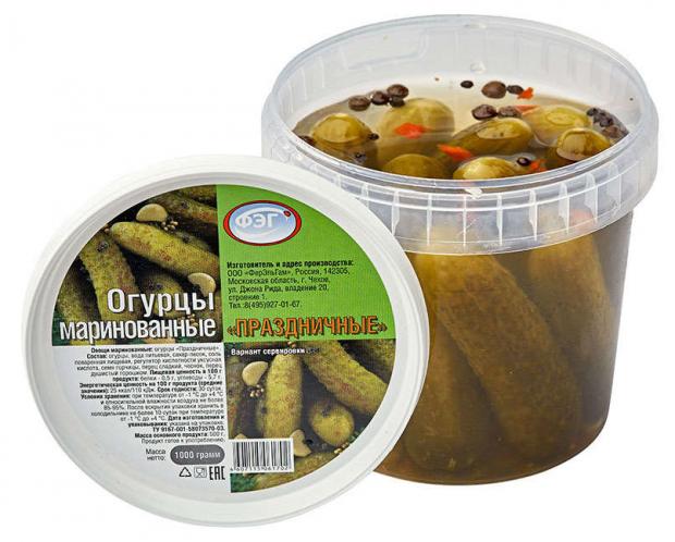 

Огурцы маринованные «ФЭГ» Праздничные, 1 кг