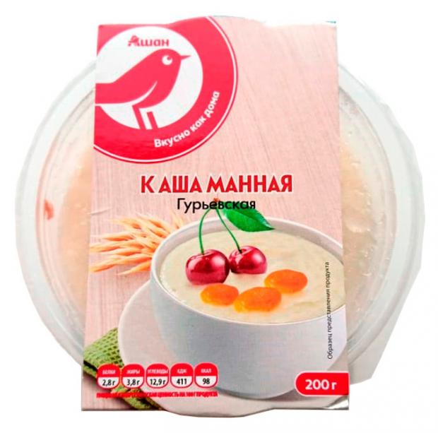 

Каша манная Auchan Красная птица Гурьевская, 200 г