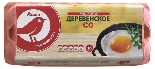 Яйца куриные АШАН деревенское С0 10 шт 85₽