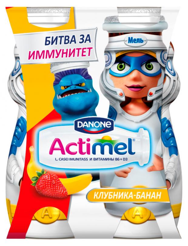 

Напиток кисломолочный «Actimel» for Kids клубника-банан 2,5%, 100 г