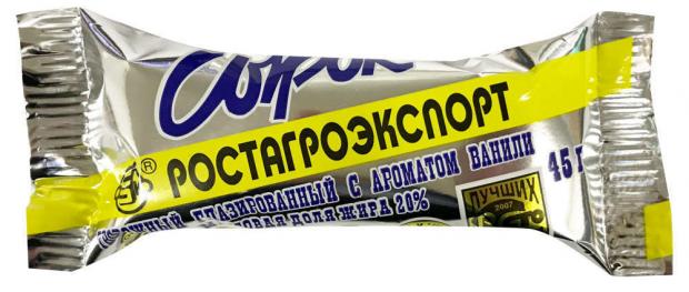 Сырок творожный Ростагроэкспорт с ароматом ванили 20 45 г 18₽