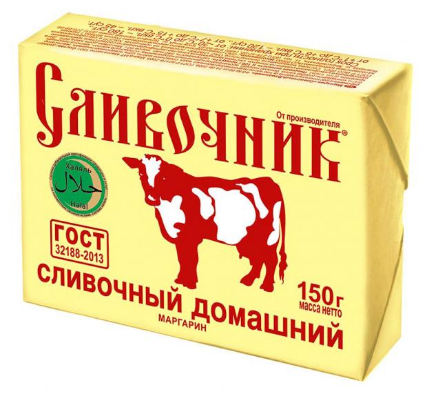 Маргарин сливочный Сливочник Домашний Халяль 50 150 г 18₽