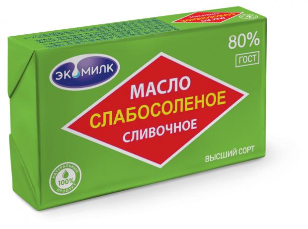 Масло сливочное «Экомилк» соленое 80%, 180 г