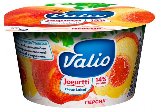 Йогурт Valio ложковый с Персиком 26 180 г 67₽