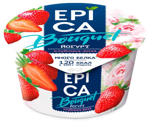 Йогурт Epica Bouquet фруктовый с клубникой и розой 48 130 г 50₽