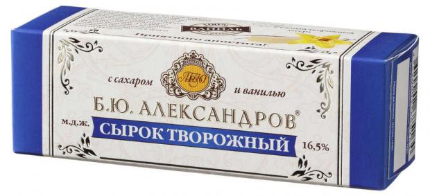 

Сырок творожный «Б.Ю. Александров» с сахаром и ванилью 16.5%, 40 г