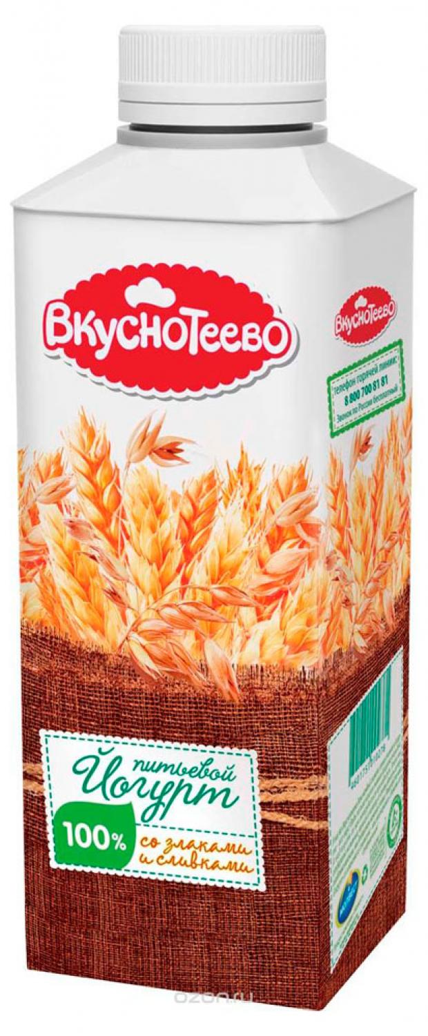 Йогурт «Вкуснотеево» питьевой со злаками и сливками 1.5%, 750 г