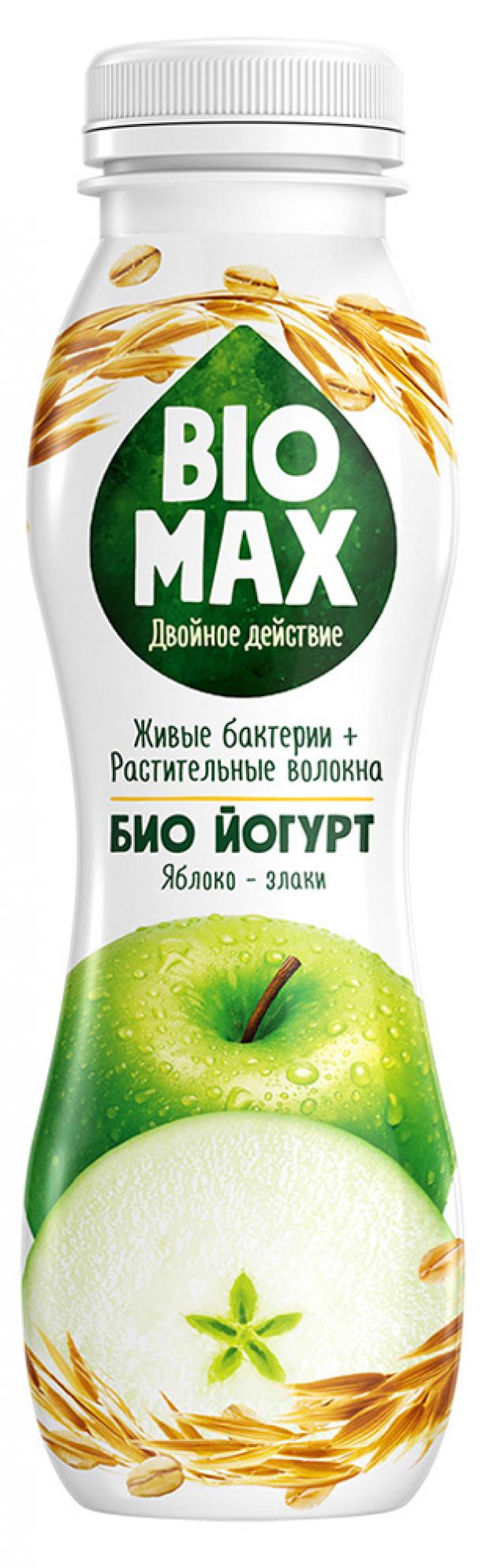 

Биойогурт Bio-Max c наполнителем яблоко-злаки, обогащенный бифидобактериями и пребиотиком 1.5%, 270 г