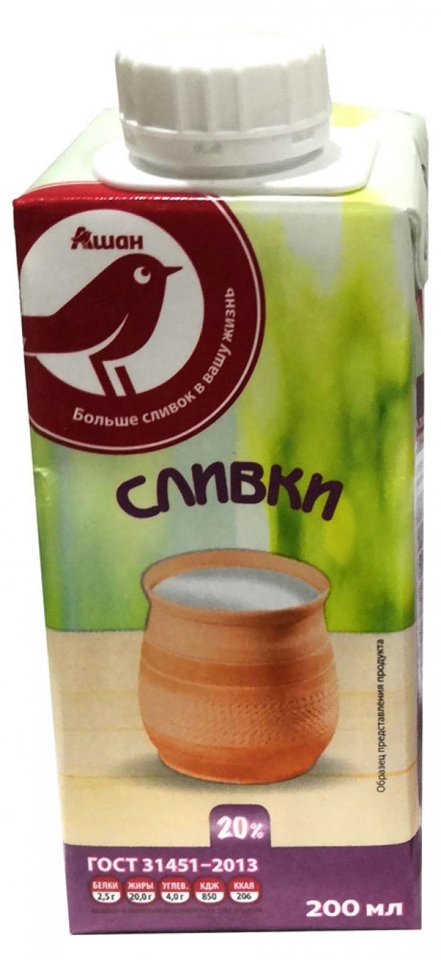 

Сливки стерилизованные АШАН 20%, 200 мл