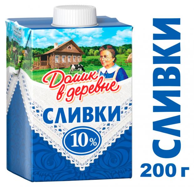 Сливки стерилизованные Домик в деревне питьевые 10 200 мл 61₽