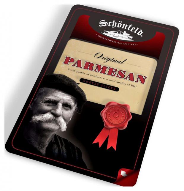 

Сыр твердый Schonfeld Parmesan срок созревания 2 месяца нарезка 43%, 150 г
