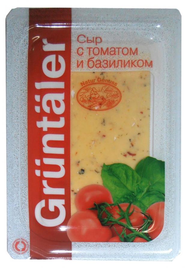 

Сыр полутвердый Gruntaler с томатом и базиликом нарезка 50%, 150 г