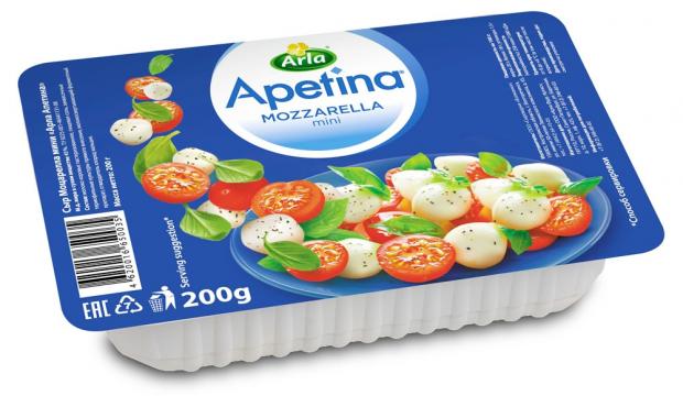 Сыр рассольный Arla Apetina Моцарелла мини 45% в шариках 8 шт, 200 г