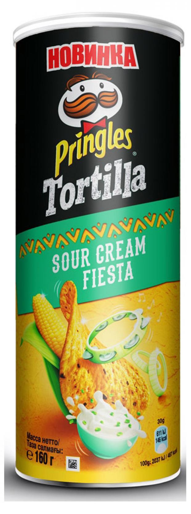 

Чипсы кукурузные Pringles Tortilla со вкусом сметаны, 160 г