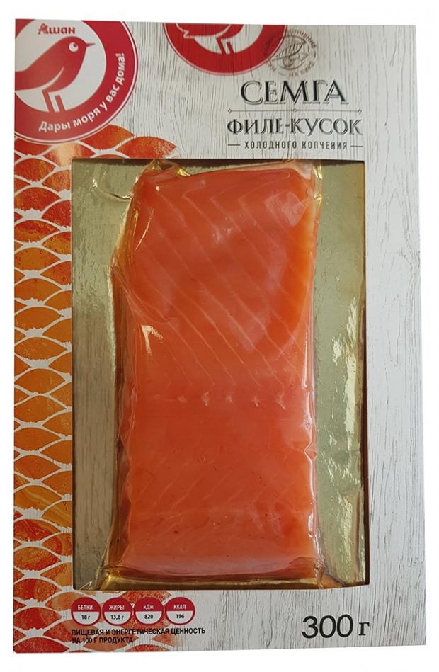 

Семга холодного копчения АШАН филе-кусок, 300 г