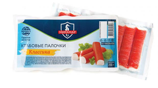 Крабовые палочки Мирамар классика 200 г 61₽