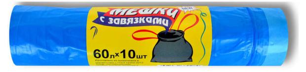 

Мешки для мусора с завязками «Спринт Пласт» 60 л, 10 шт