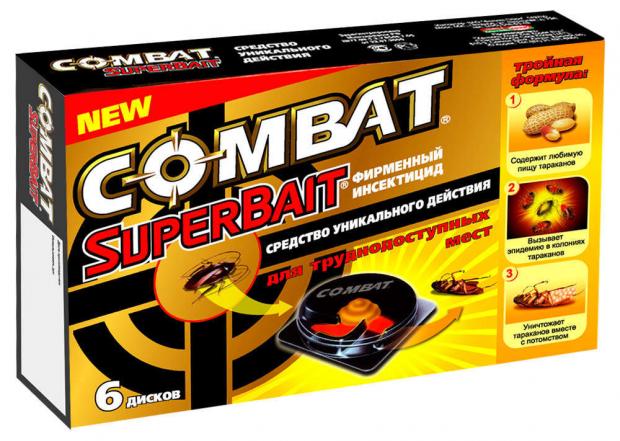 

Ловушка от тараканов инсектицид Combat Super Bait, 6 шт