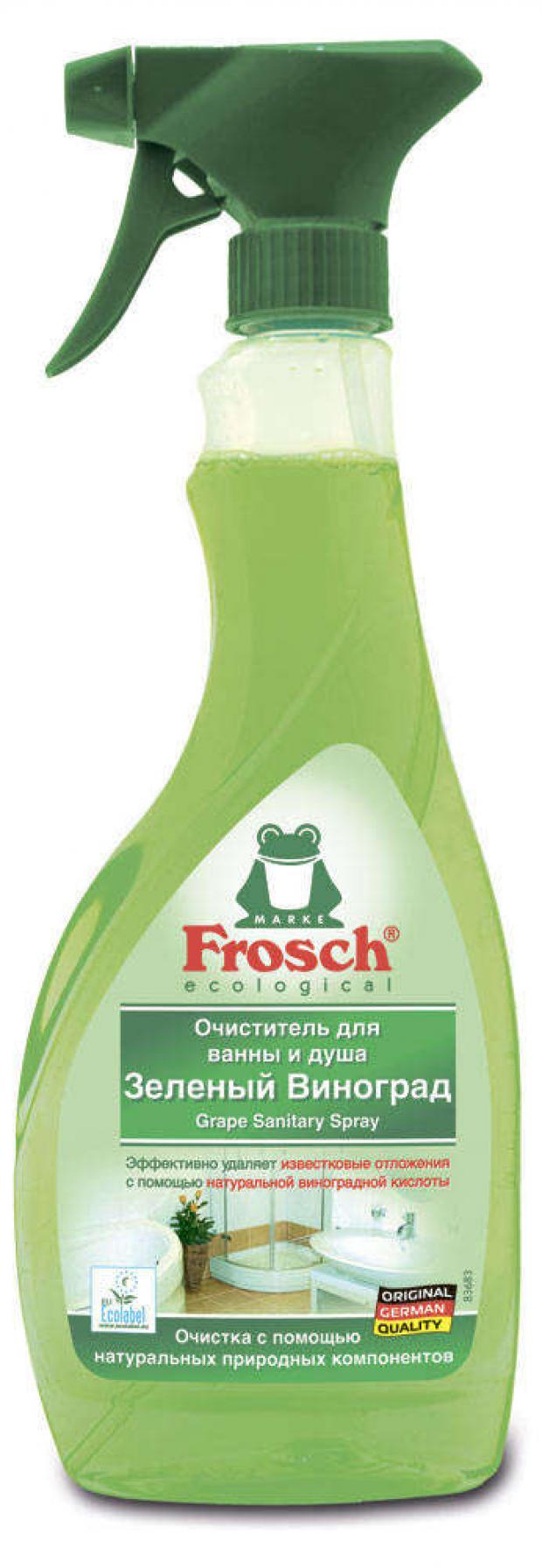 

Очиститель для ванны и душа Frosch Зеленый виноград, 500 мл