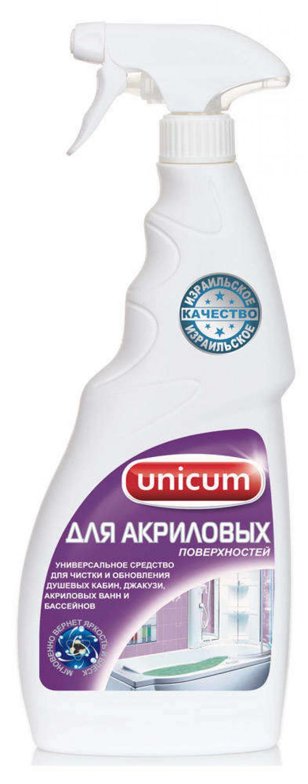 

Спрей Unicum для чистки акриловых ванн и душевых кабин, 750 мл