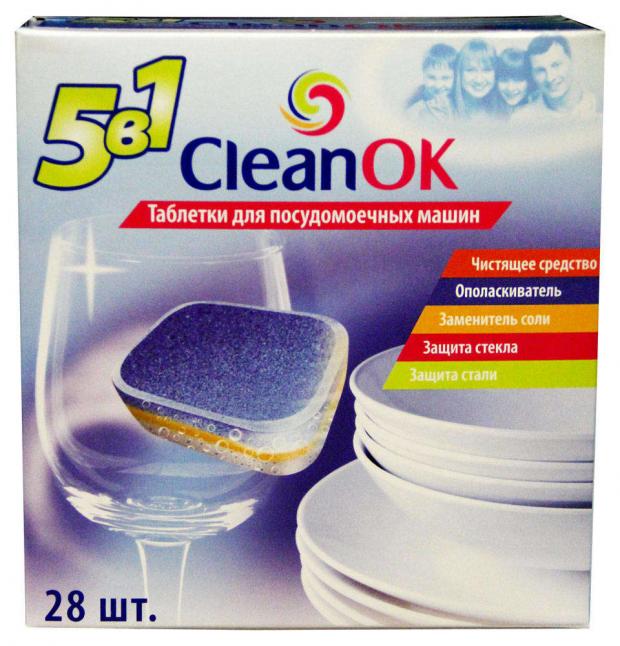 

Таблетки для посудомоечной машины CleanOK 5в1, 28 шт