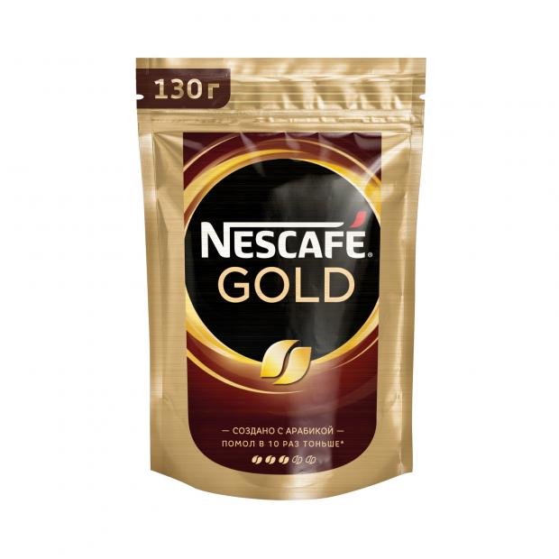 Кофе растворимый Nescafe GOLD с добавлением молотого, 130 г