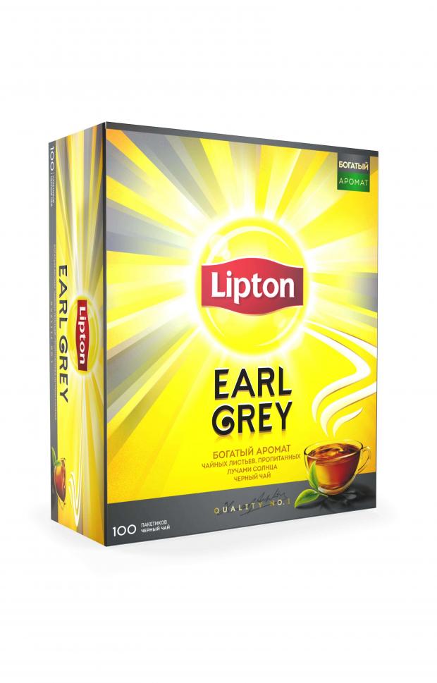 

Чай черный Lipton Earl Gray в пакетиках, 100х2 г