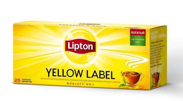 

Чай черный Lipton Yellow label в пакетиках, 25х2.8 г