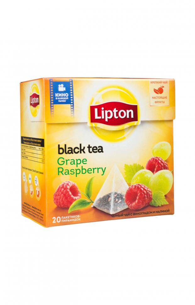 

Чай черный Lipton Grape Raspberry виноград-малина в пирамидках, 20х2.8 г