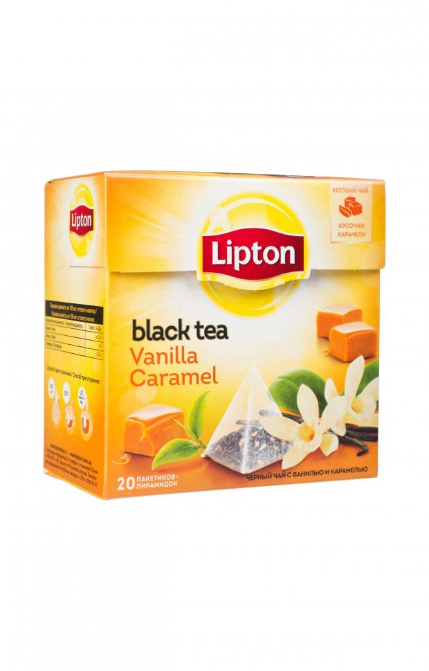 

Чай черный Lipton Vanilla Caramel в пирамидках, 20х1.8 г