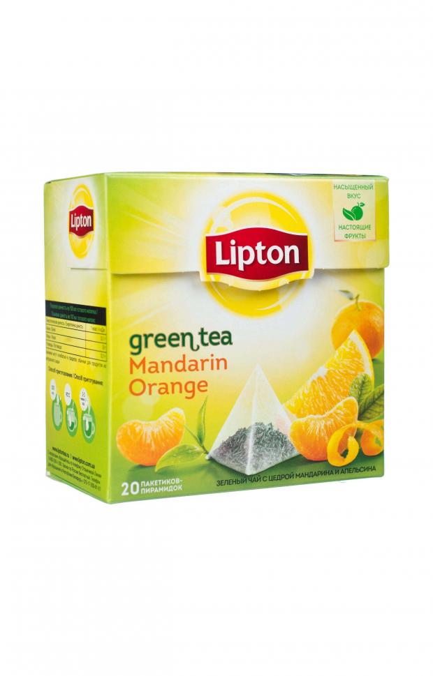 Чай зеленый Lipton Mandarin Orange с цедрой цитруса в пакетиках 20х18 г 105₽