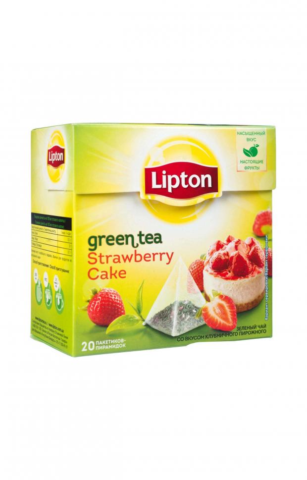 

Чай зеленый Lipton Strawberry Cake c клубникой в пирамидках, 20х2.5 г