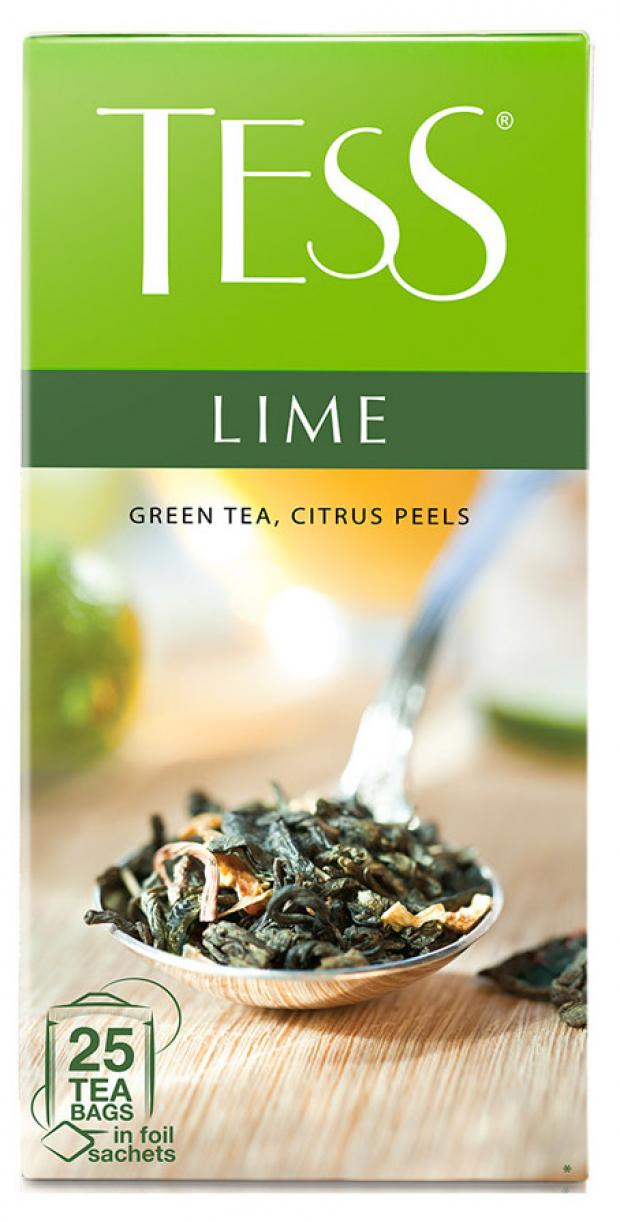 Чай зеленый Tess Лайм с добавками в пакетиках 25х15 г 89₽