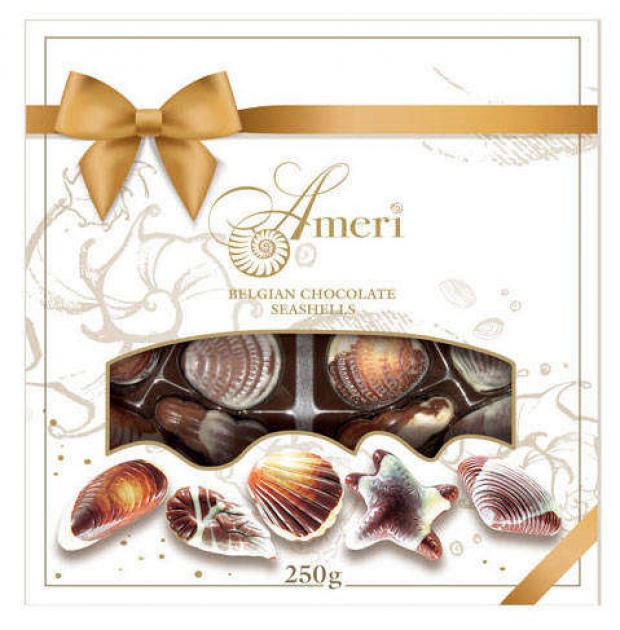 Конфеты Ameri Belgien Chocolate Seashelles ракушки с пралине 250 г 495₽