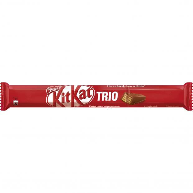 Шоколад Kit Kat King Трио молочный с хрустящей вафлей, 87 г