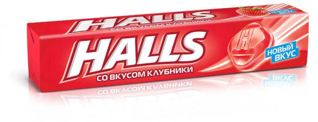 Карамель леденцовая Halls со вкусом клубники, 25 г